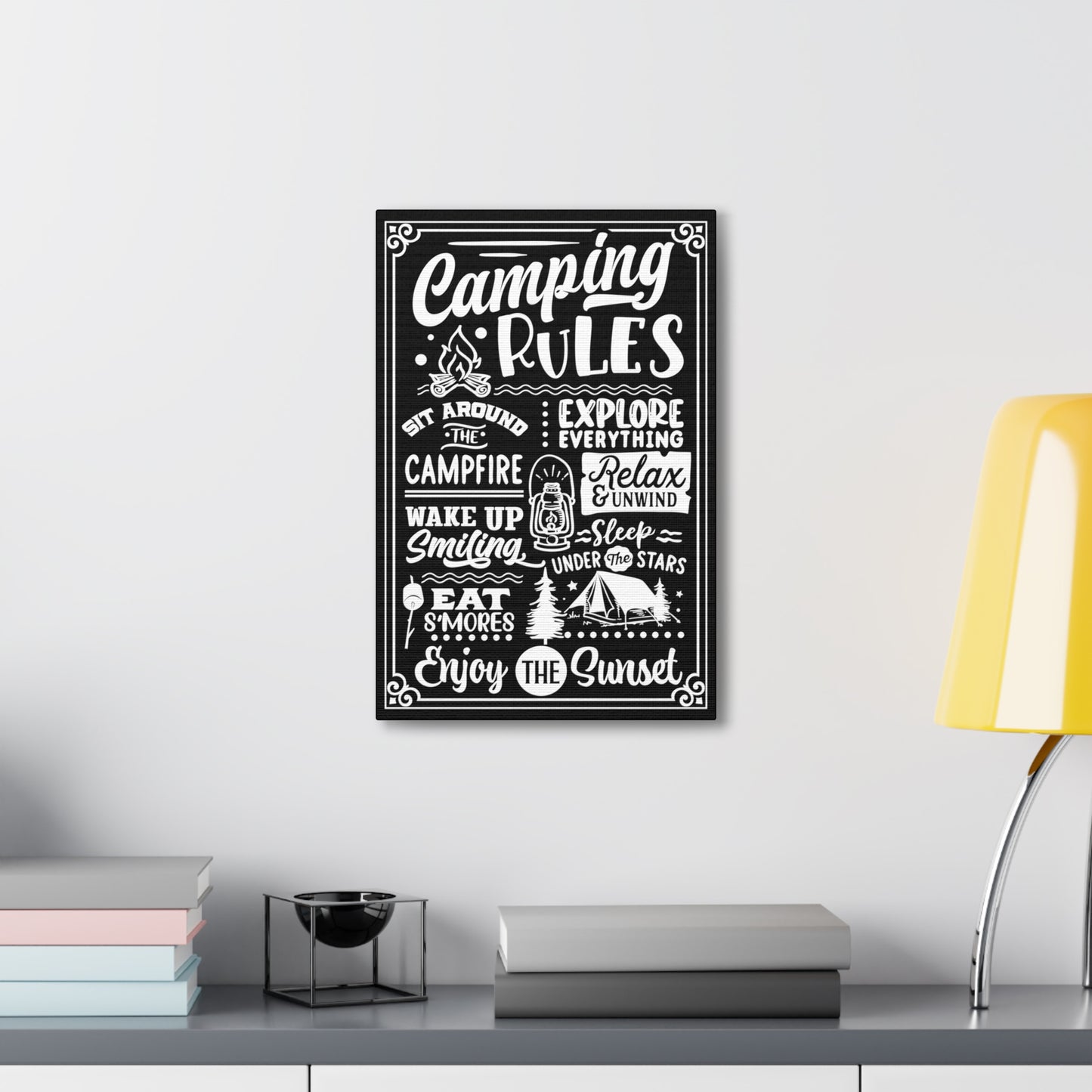Camping Rules Canvas Gallery Wrap