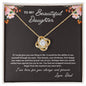 To My Beautiful Daughter, From Dad, Love Knot Necklace