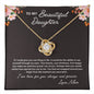 To My Beautiful Daughter, From Mom, Love Knot Necklace