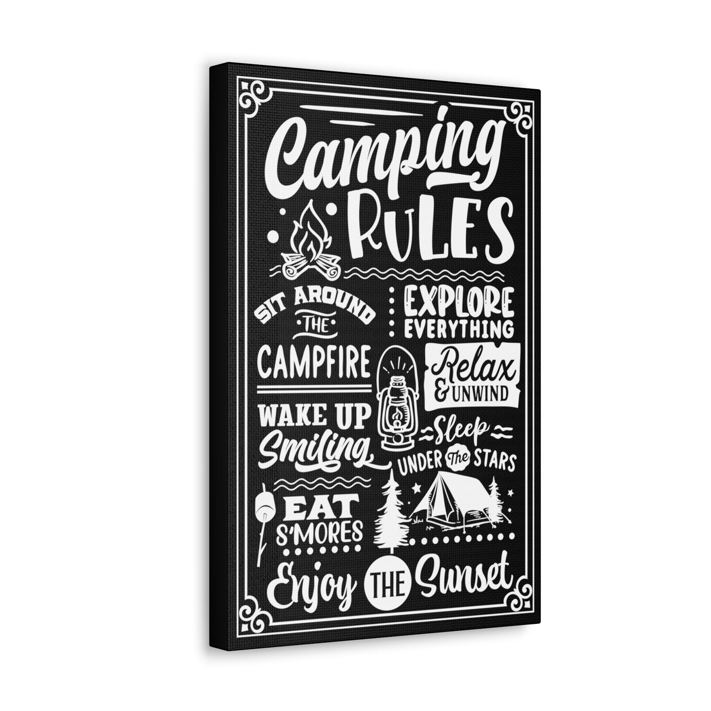 Camping Rules Canvas Gallery Wrap