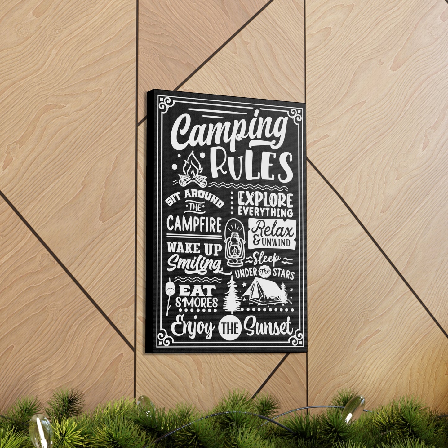 Camping Rules Canvas Gallery Wrap