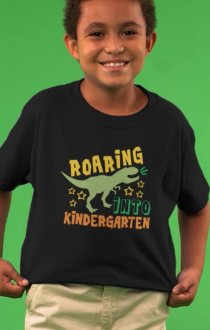 Roaring Into Kindergarten - Kids Heavy Cotton™ Tee