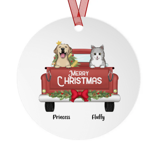 Holiday Pets Metal Ornament