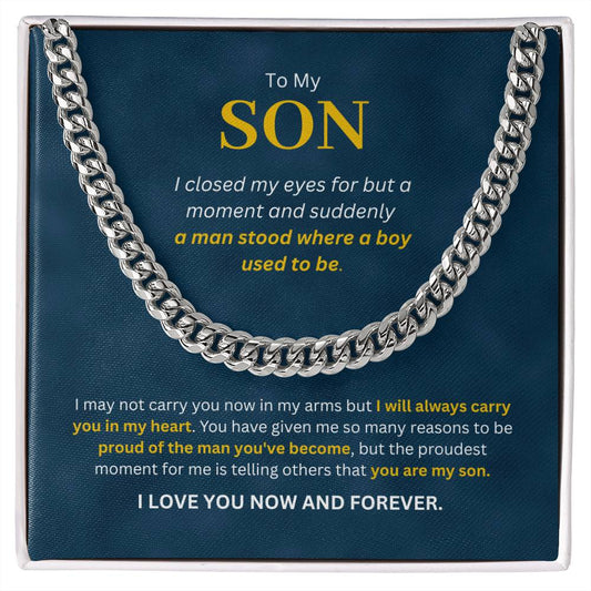 To My Son Cuban Link Chain