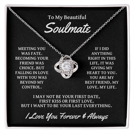 To My Beautiful Soulmate - Love Knot Necklace