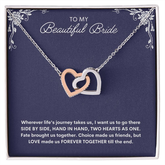 To My Beautiful Bride Hearts Necklace