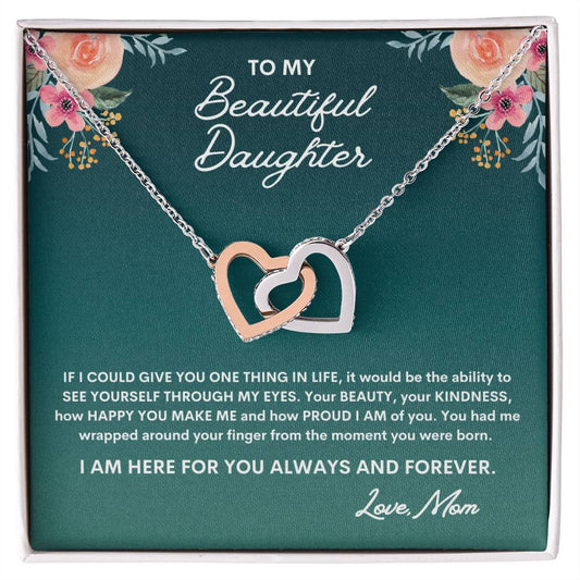 To My Daughter, Interlocking Hearts Necklace