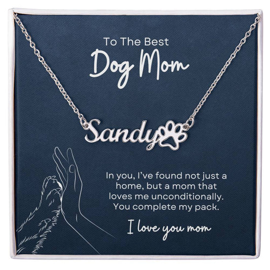 Dog Mom Personalized Paw Necklace NW