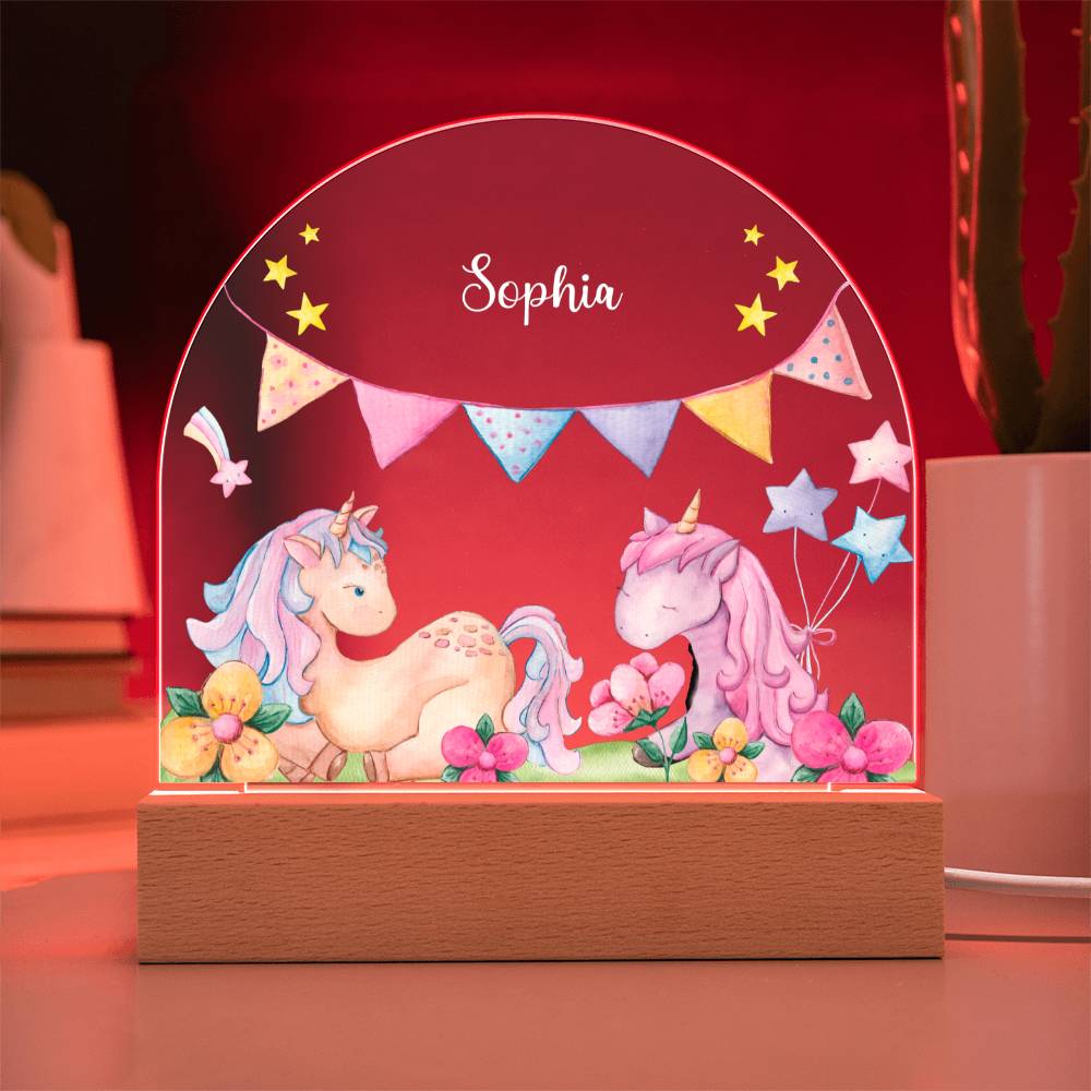 Enchanted Acrylic Nightlight - Kids Personalized LED Lamp